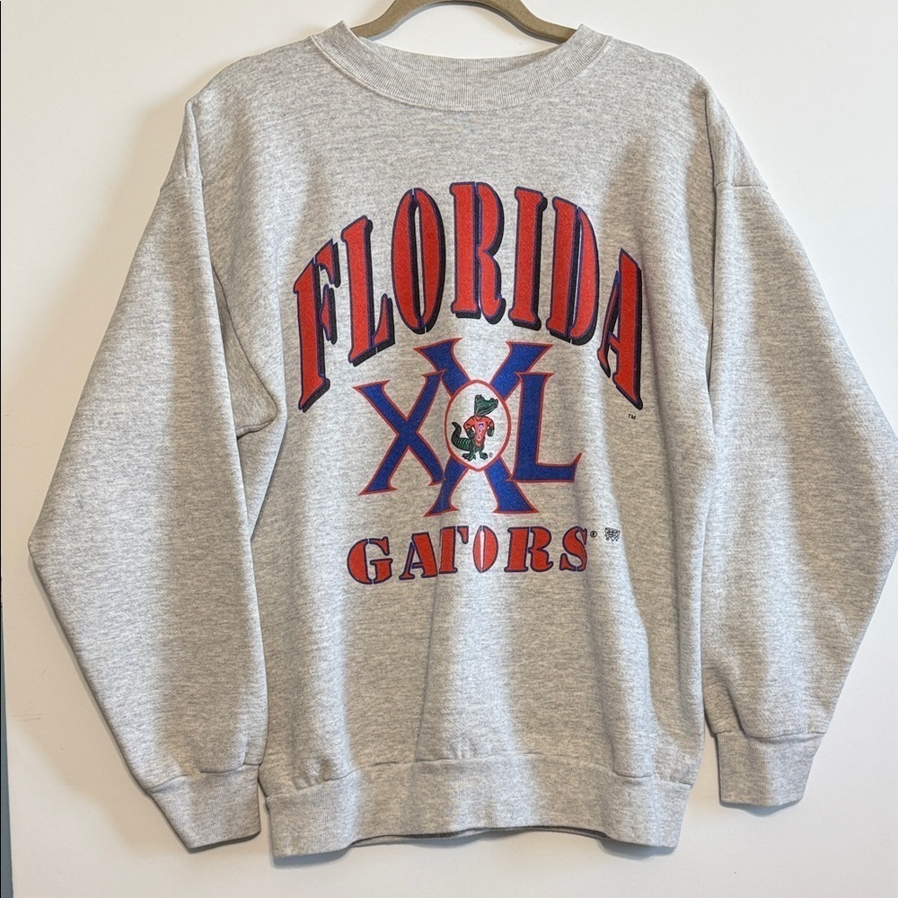 Vintage Florida Gators Sweatshirt XL Gray Tultex Crewneck 90s Graphic Pullover